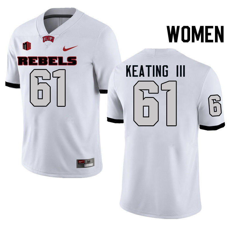 Women #61 Graham Keating III UNLV Rebels College Football Jerseys Stitched-White